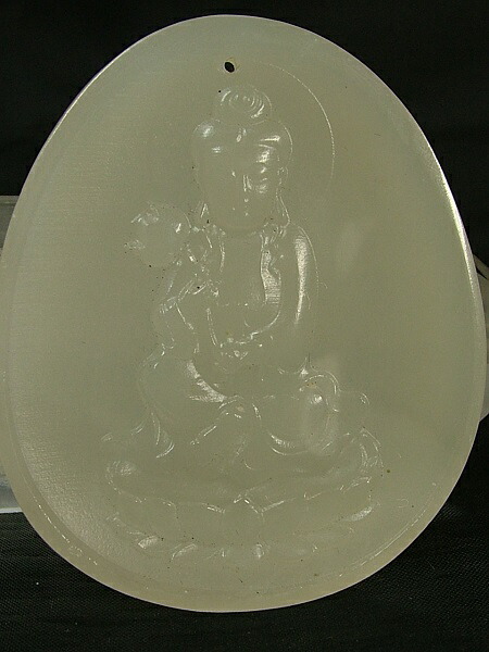 楽天市場】□龍香堂□☆和田白玉（ホータンはくぎょく）観音牌子