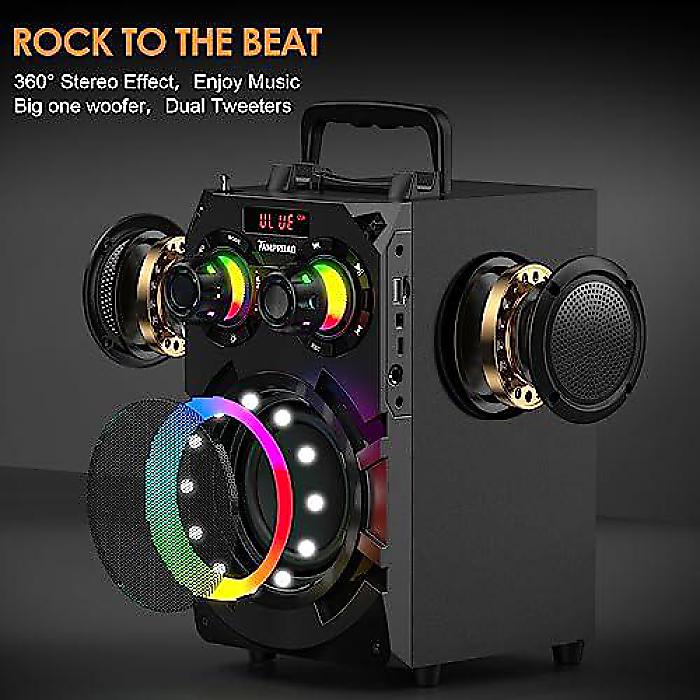 楽天市場】ポータブル Bluetooth スピーカー サブウーファー搭載 80W