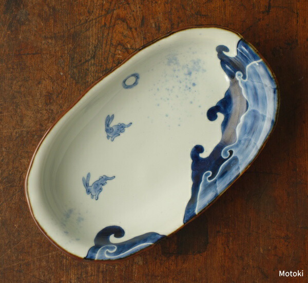 楽天市場】伊万里焼 染付うさぎ カレー皿 : 有田焼や心器