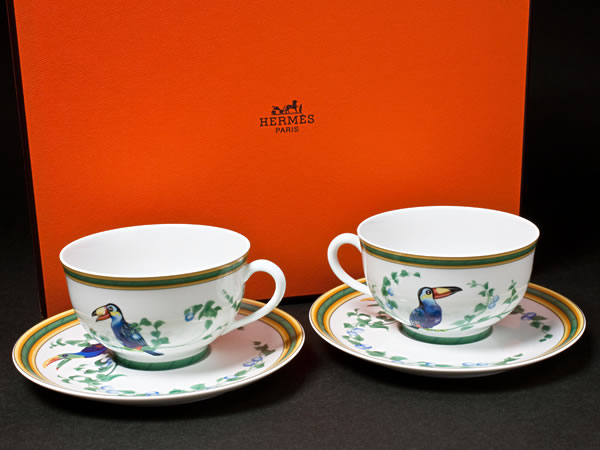 楽天市場】エルメス/HERMES ティーカップ＆ソーサー（トゥカン Toucans