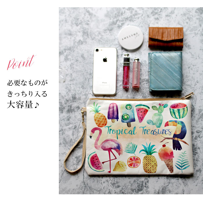 楽天市場】クラッチ バッグ ポーチ ストラップ ビニール バッグイン