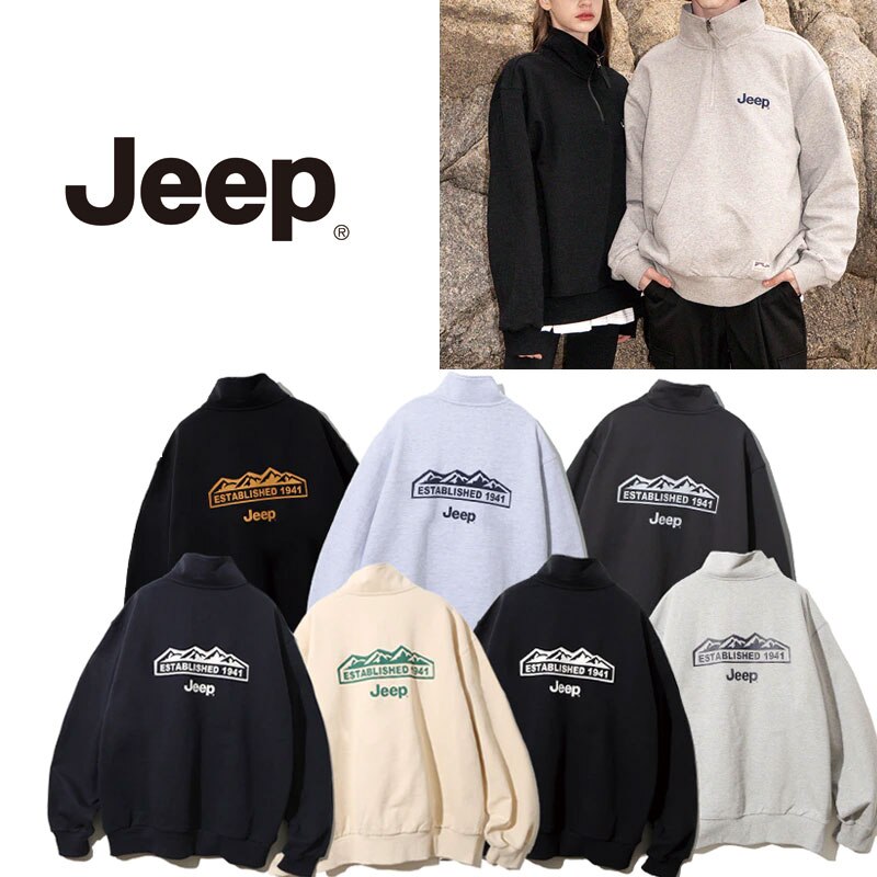 楽天市場】送料無料☆韓国ブランド☆JEEP☆HALF ZIP-UP M-LOGO SWEAT