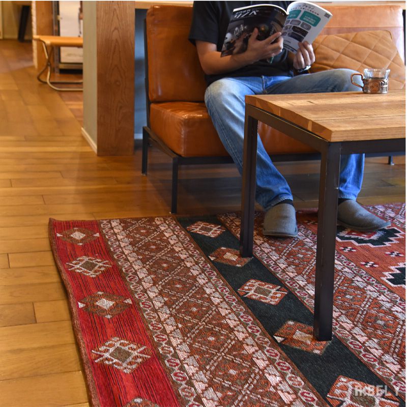 楽天市場】ジャガードキリム エスニック柄 民族柄 ジャガード織絨毯