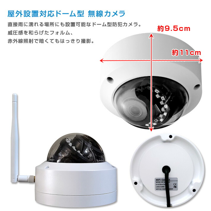 楽天市場】無線カメラセット専用 300万画素 ドーム型 防犯カメラ WL