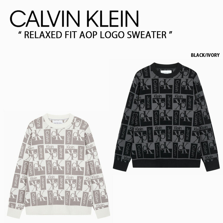 楽天市場】Calvin Klein カルバンクライン ニット RELAXED FIT AOP