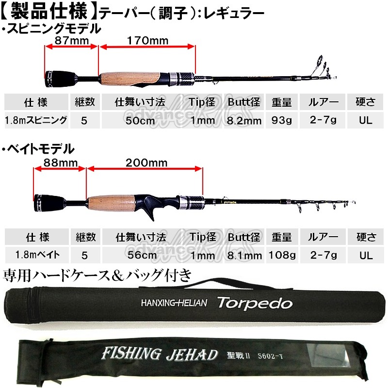 楽天市場】強靭 超軽量93g! 25Tカーボン 本格 テレスコピック