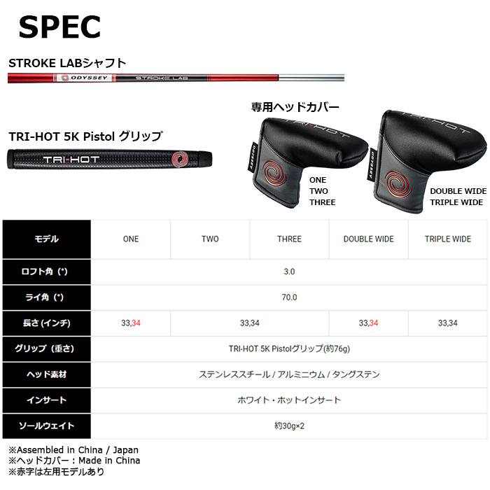 楽天市場】【一部即納OK】ODYSSEY -オデッセイ- TRI-HOT 5K パター