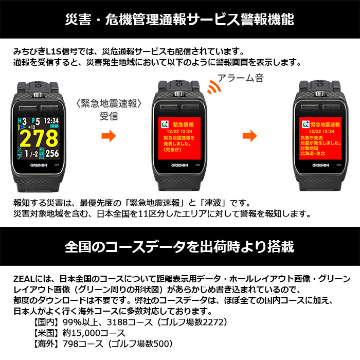 楽天市場】GREENON -グリーンオン-ザ・ゴルフウォッチ ジール 高精度