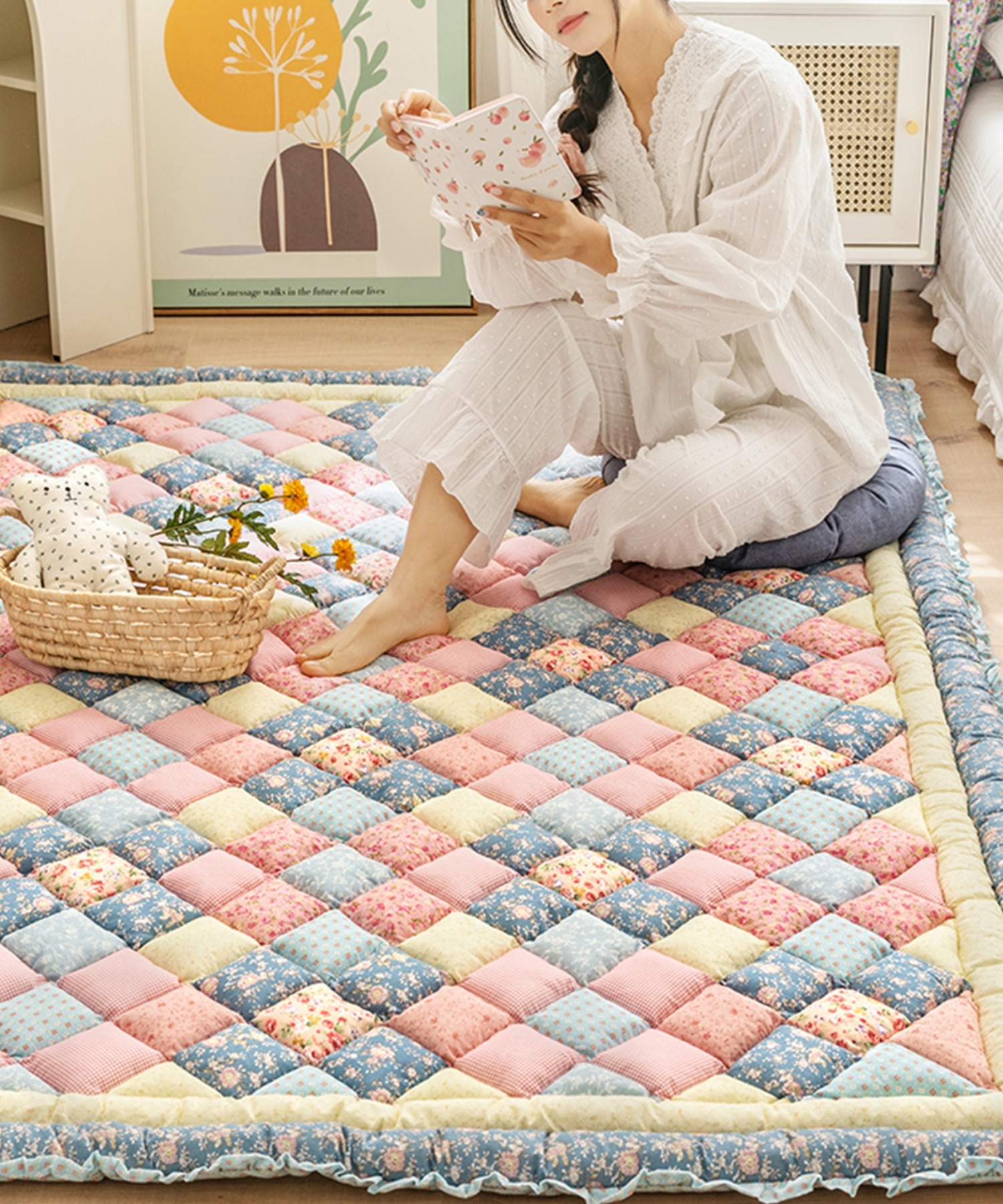 楽天市場】ラグ おしゃれ カーペット 綿100％ 可愛い かわいい 韓国