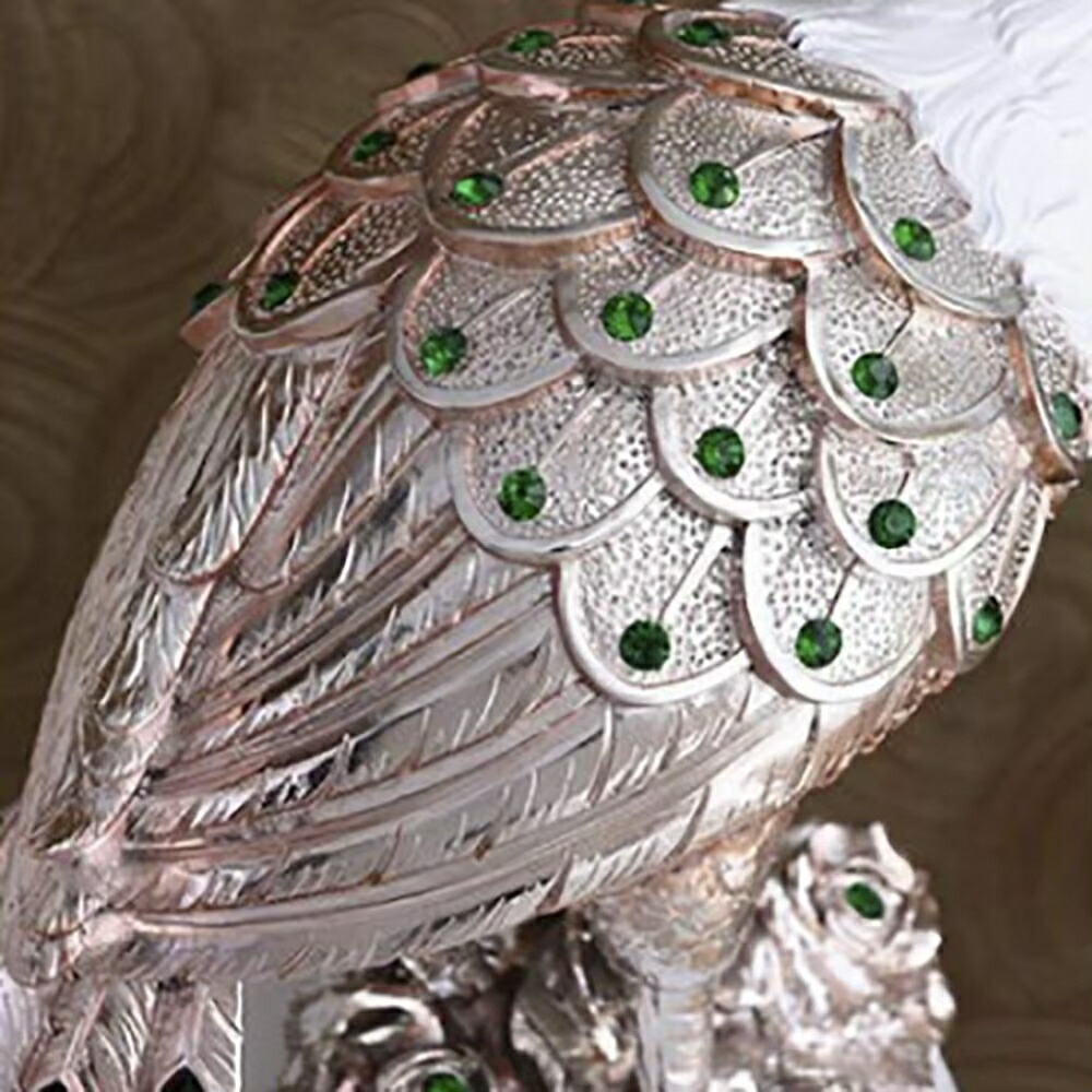 楽天市場】スーパーセール10％OFF 3/11終了 【人気商品】置物 孔雀 白