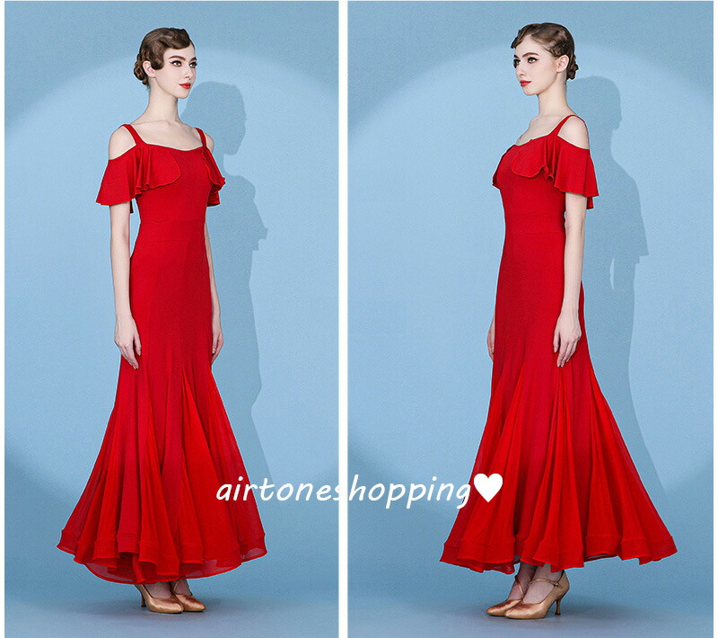 楽天市場】送料無料 全3色 社交ダンスドレス モダンドレス オフ