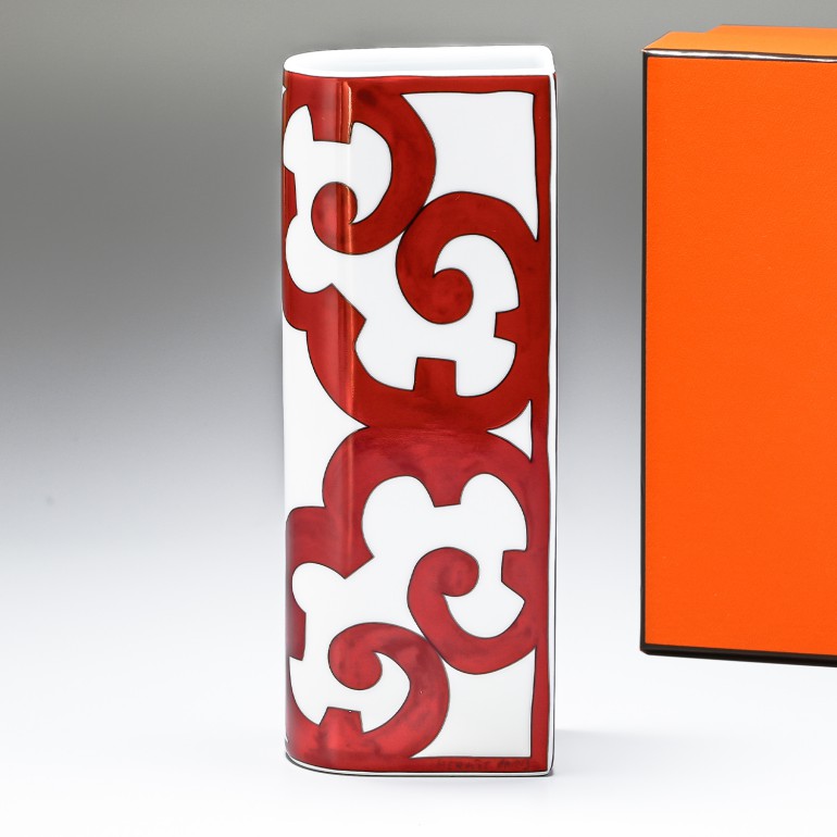 楽天市場】エルメス HERMES ガダルキヴィール レッド 花瓶 フラワー