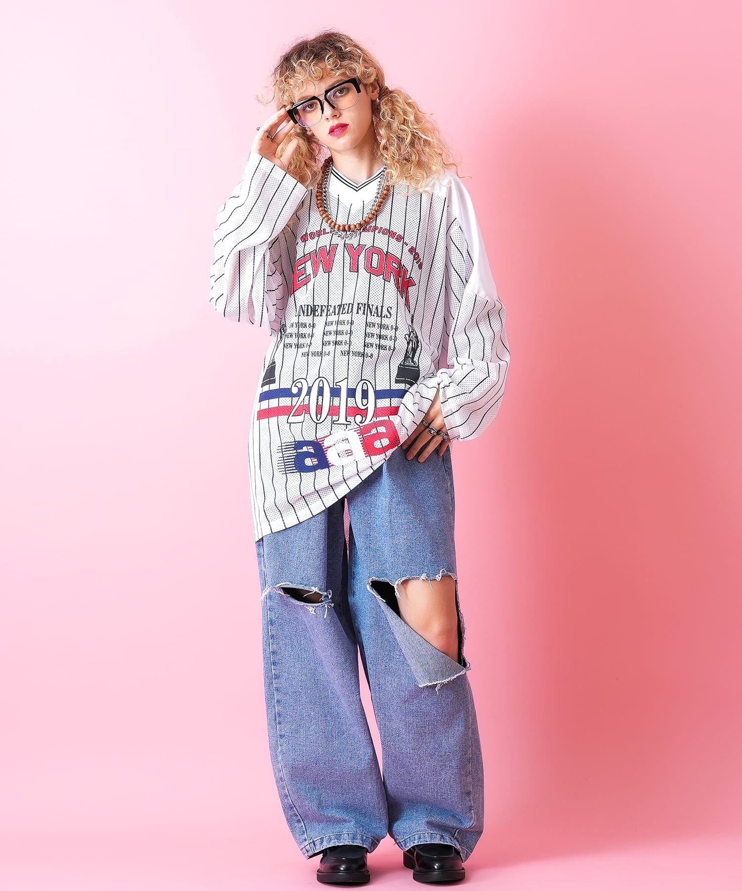 楽天市場】a.p.o.v. ビッグプリントストライプ柄メッシュホッケー