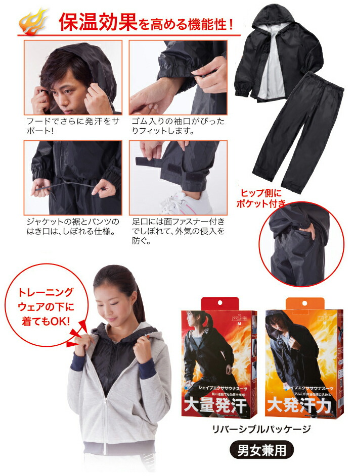楽天市場】【楽天スーパーSALE】サウナスーツ【シェイプエクササウナ