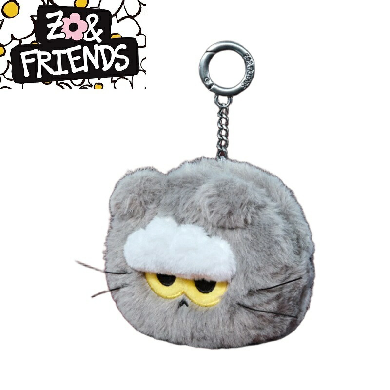 楽天市場】[Zo&Friends] Zoa Face Pouch Keyring Grey ゾア フェイス