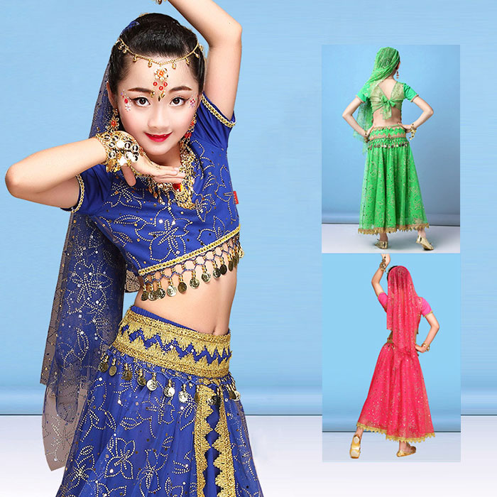 楽天市場】子供ダンス衣装 セットアップ 4色 ベリーダンス衣装 古典