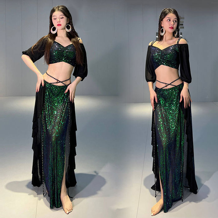 楽天市場】ベリーダンス衣装 スパンコール 上下セットアップ トップス