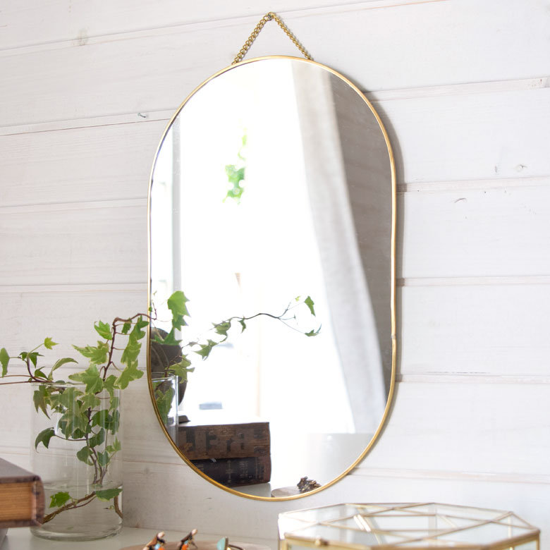 楽天市場】壁掛けミラー オーバル 真鍮フレーム Brass ブラス ゴールド