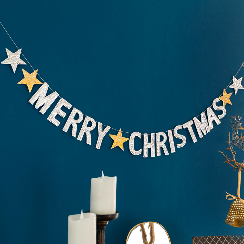 楽天市場】クリスマス ガーランド MERRY CHRISTMAS ロゴ アルミ製