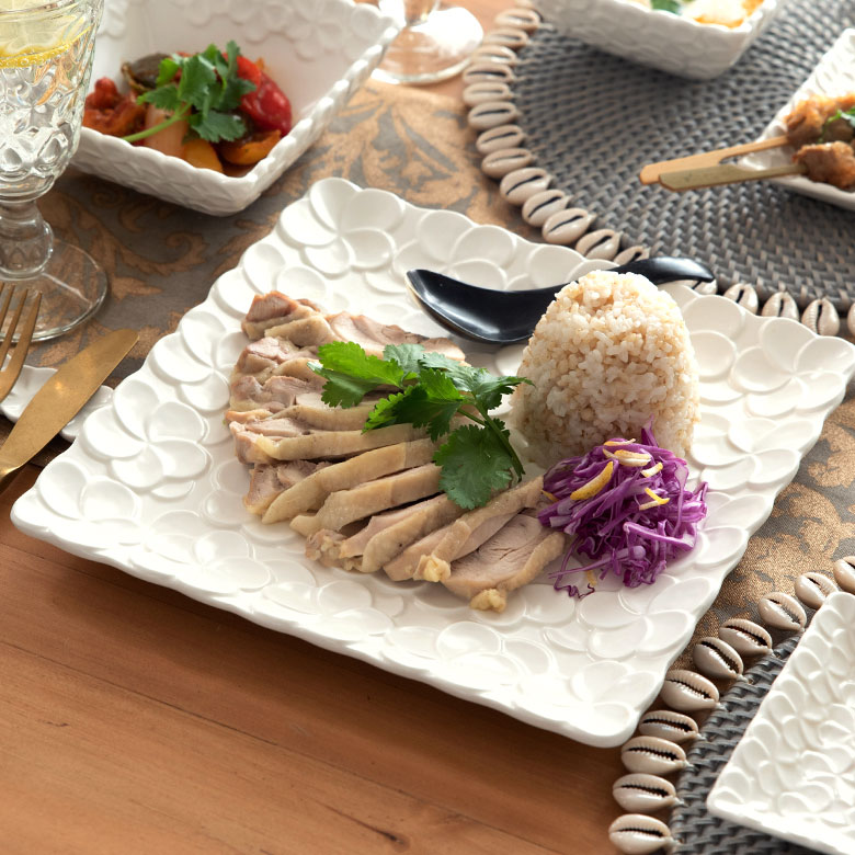 楽天市場】スクエアプレート プルメリアモチーフ Lサイズ 25cm角