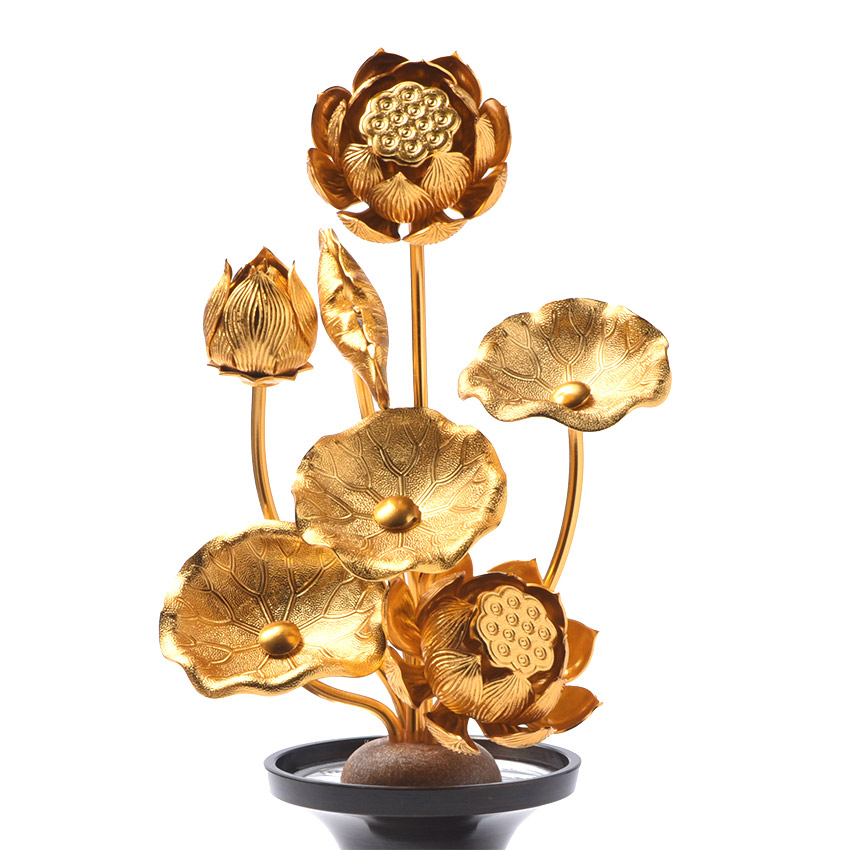 楽天市場】小常花【アルミ製】4号7本立(左のみ) 金色 ( 花立 別売) /小