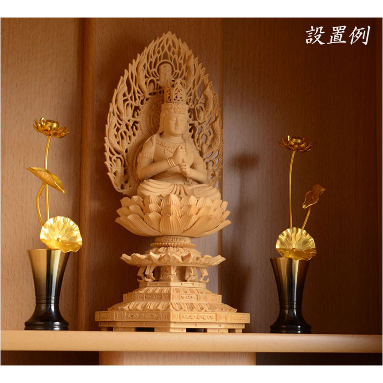 楽天市場】国産豆常花＋花立セット【杵型仏具：咲れんげ3本立オーク3.0