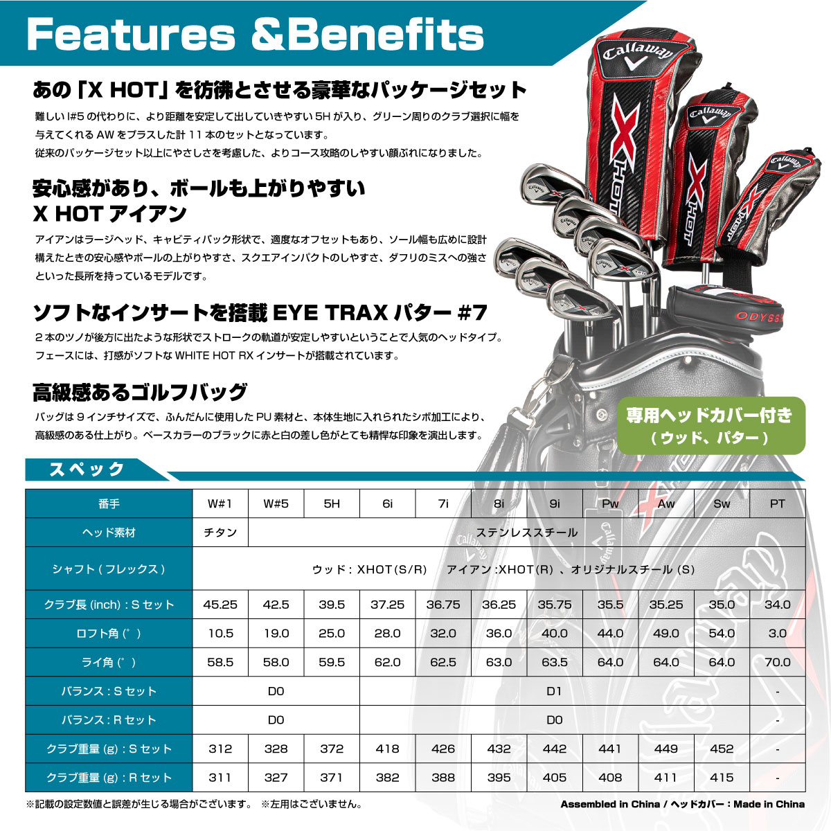 楽天市場】キャロウェイ 初心者用ゴルフクラブセット [ X HOT エックス