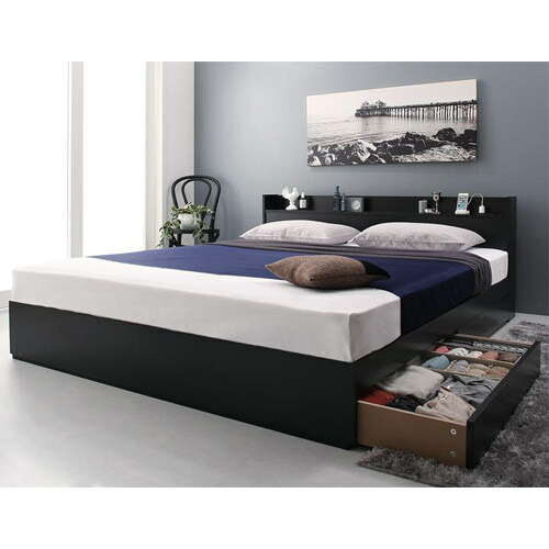 楽天市場】ベッド かっこいい シングル ワンルーム 引き出し ベット