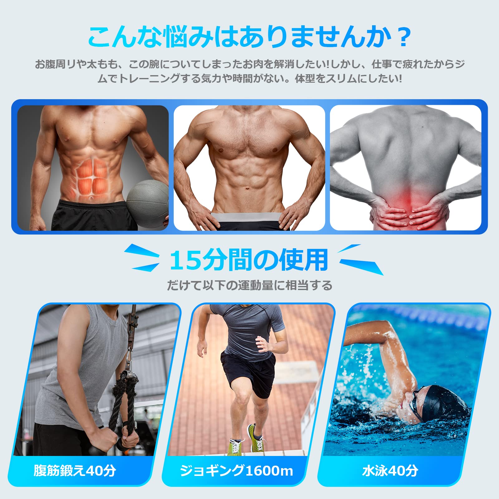 楽天市場】EMS 腹筋ベルト 腹筋マシーン 筋トレ 8種類モード 25段階