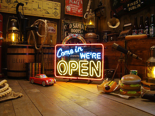 楽天市場】【即納】【在庫あり】Come in WE'RE OPEN ネオン管