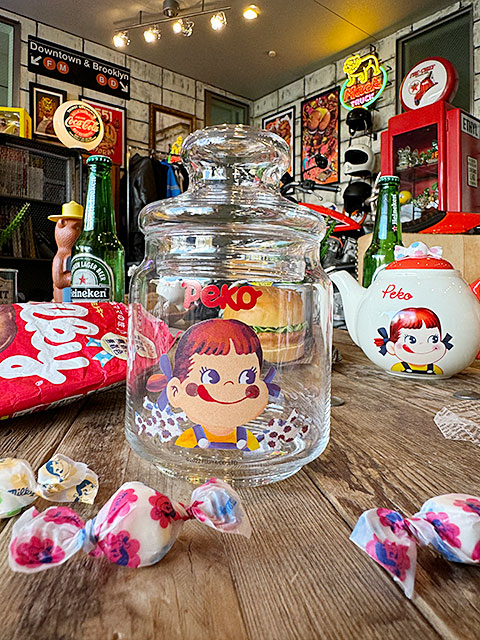 楽天市場】不二家 ペコちゃん キャンディポット 500ml ガラス