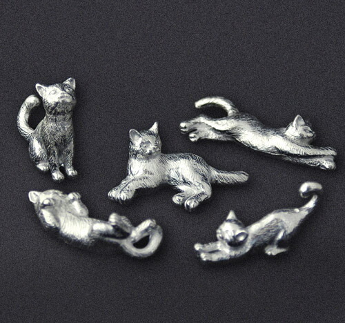 楽天市場】ハンドメイド錫 猫の箸置き(5ポーズセット) 猫グッズ 雑貨