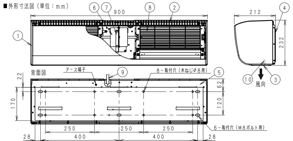 楽天市場】パナソニックエアカーテン 幅900mm 【FY-25ESS1】単相100V