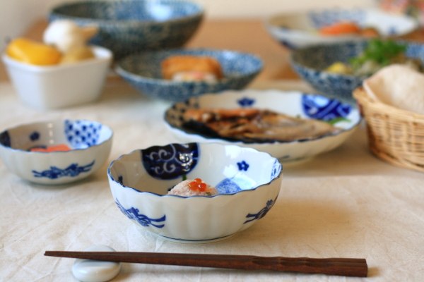 楽天市場】藍丸紋 4.5寸鉢 長く使える上品な藍染柄です 小鉢 付け出し