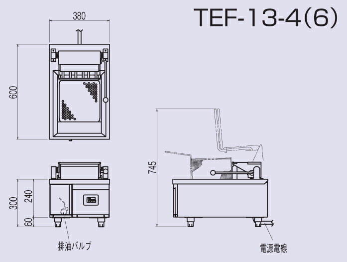 楽天市場】TEF-13-4 ニチワ電機 電気フライヤー 卓上タイプ : 厨房センター