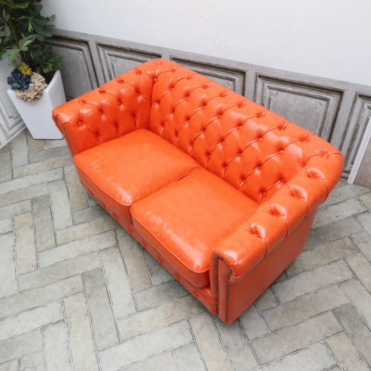 楽天市場】輸入家具 ミッドセンチュリー ソファ チェスターフィールド