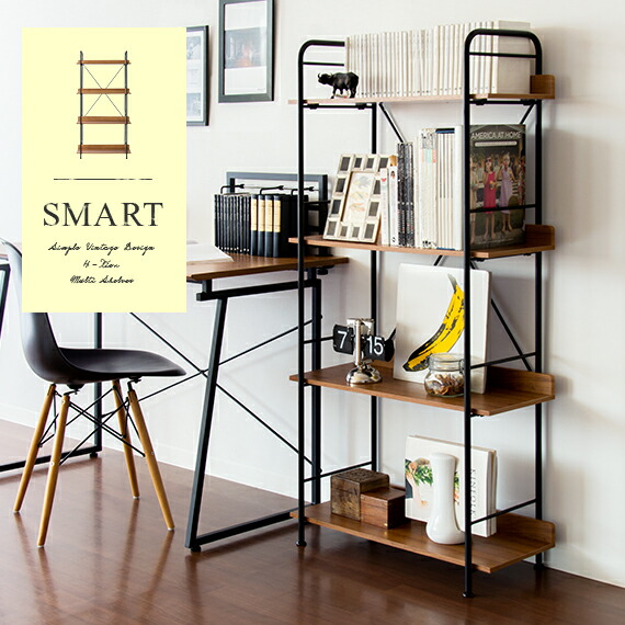 楽天市場】シェルフ 木製 アイアン ラック 棚 スチールラック 北欧