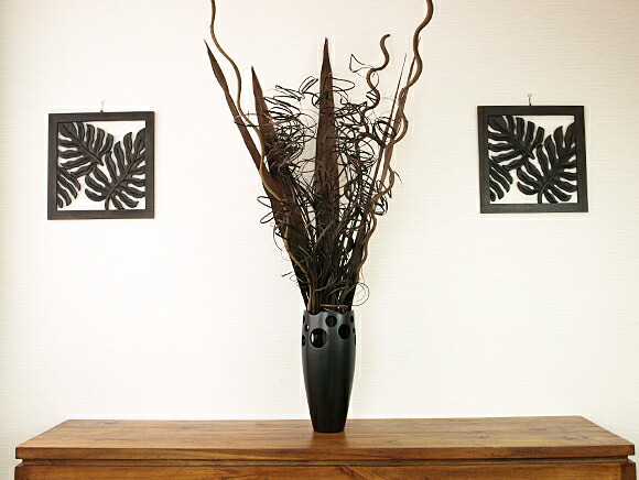 楽天市場】チークのアートオブジェ(セット)(Mサイズ)※VASE リーフ5枚