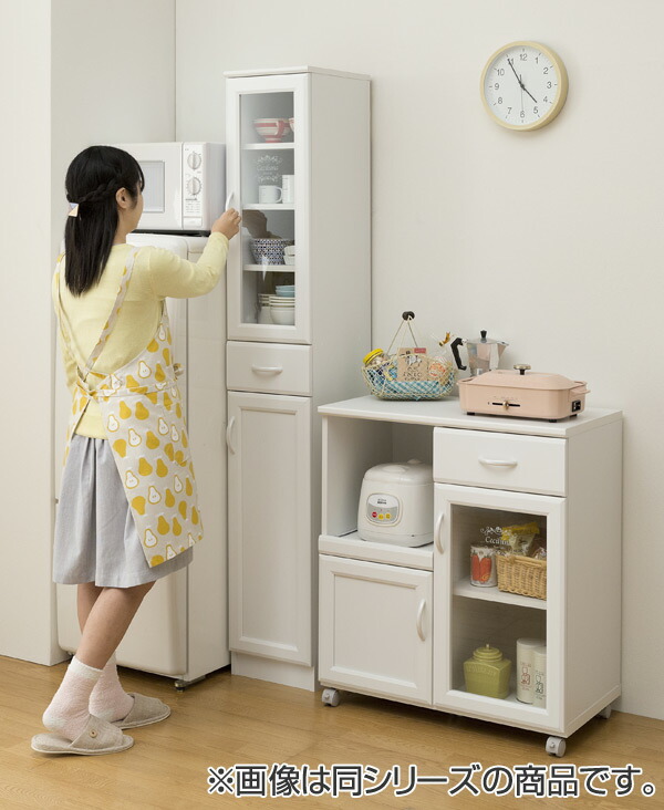 楽天市場】食器棚 カップボード カフェ風デザイン セシルナ 幅57cm