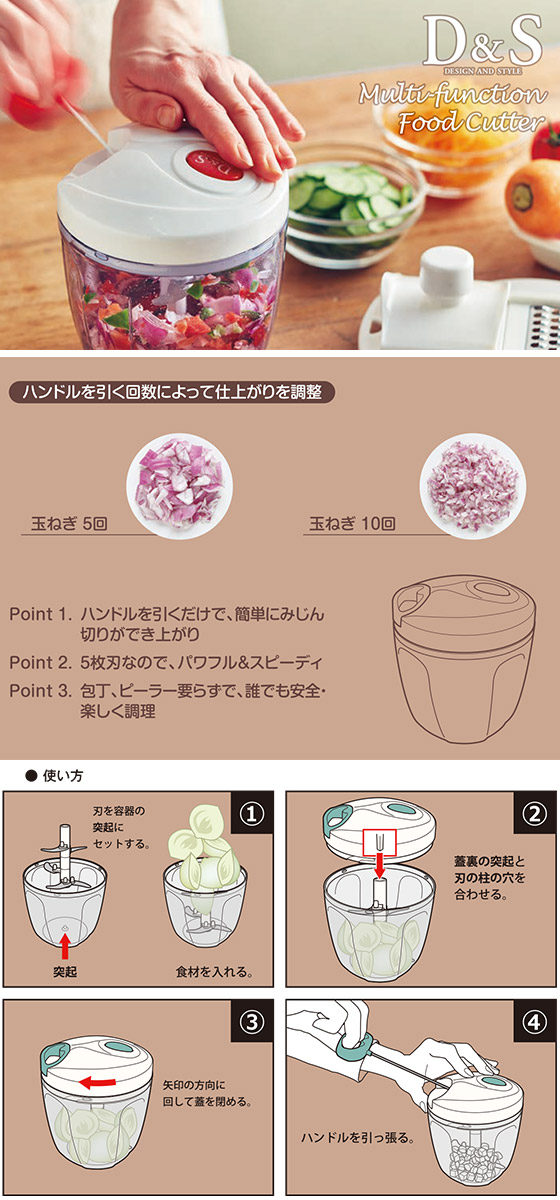 楽天市場】【クーポン4種あり】D＆S マルチ・フードカッター 11pcs