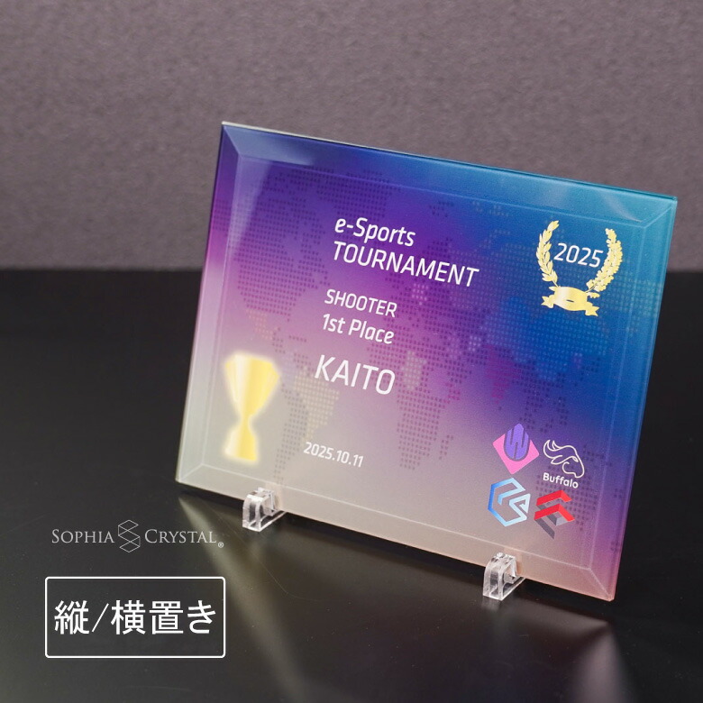 楽天市場】eスポーツ ガラス 盾 PS-U1-esp1 名入れ 記念品 表彰状 表彰