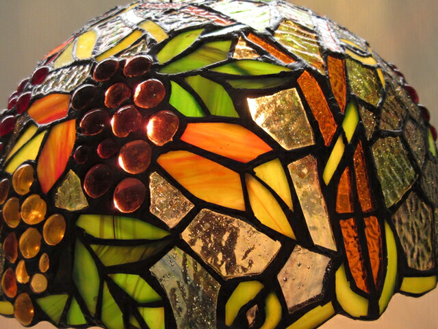 楽天市場】葡萄（ブドウ）ステンドグラス ランプ☆ガレランプ スタンド