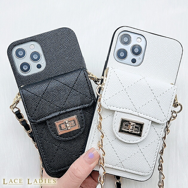 楽天市場】チェーンストラップ カードホルダー付 iPhoneケース