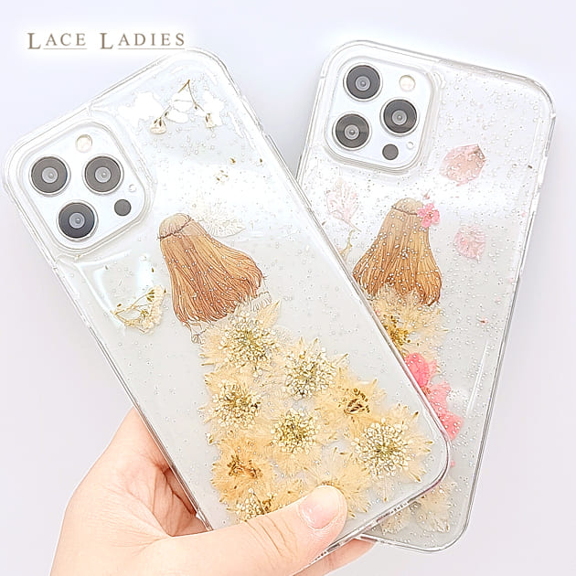 楽天市場】iPhoneケース 押し花 × ドレスデザイン iPhone12 ケース
