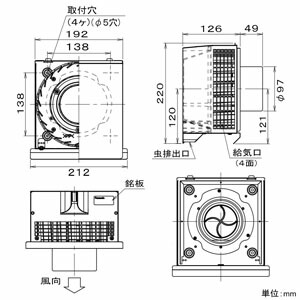 楽天市場】パナソニック サイクロン給気フード パイプ径φ100mm