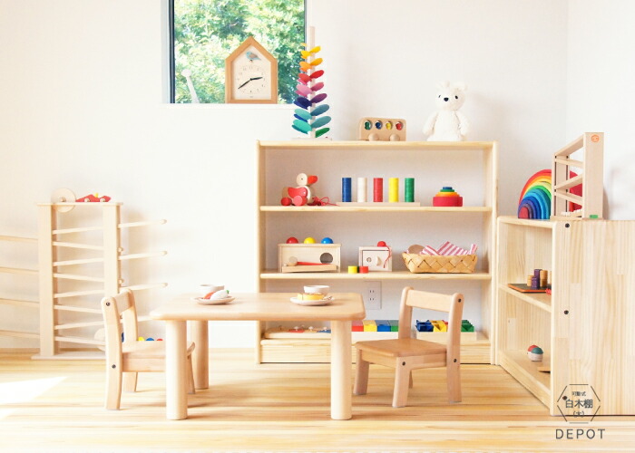 楽天市場】白木棚 （大）可動式 ブロック社 木製ラック おもちゃ片付け