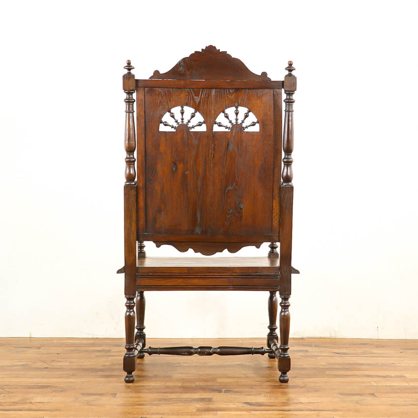 NH338 英国アンティーク木製デスクチェア/椅子/肘掛けイス NH338 英国