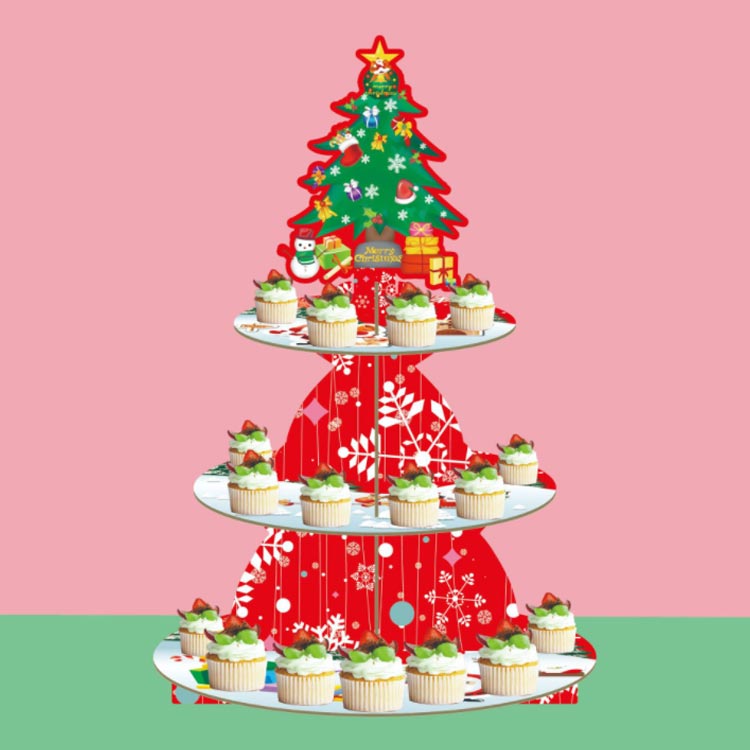 楽天市場】ケーキスタンド クリスマス飾り 紙製 デザートタワー お菓子