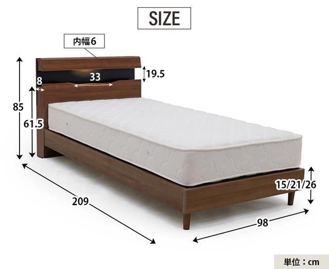 楽天市場】ベッドマットレス付き ベッドマットレスセット シングル