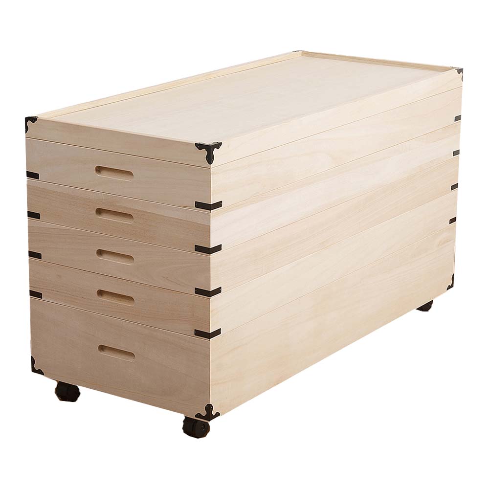 楽天市場】桐キャスター付き衣装箱 5段 桐衣装ケース 幅95cm 高さ55cm